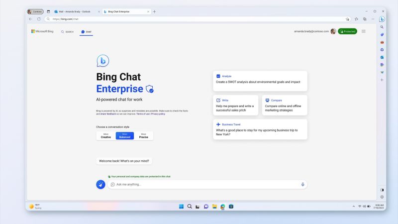 Microsoft unveils more secure AI-powered Bing Chat for businesses