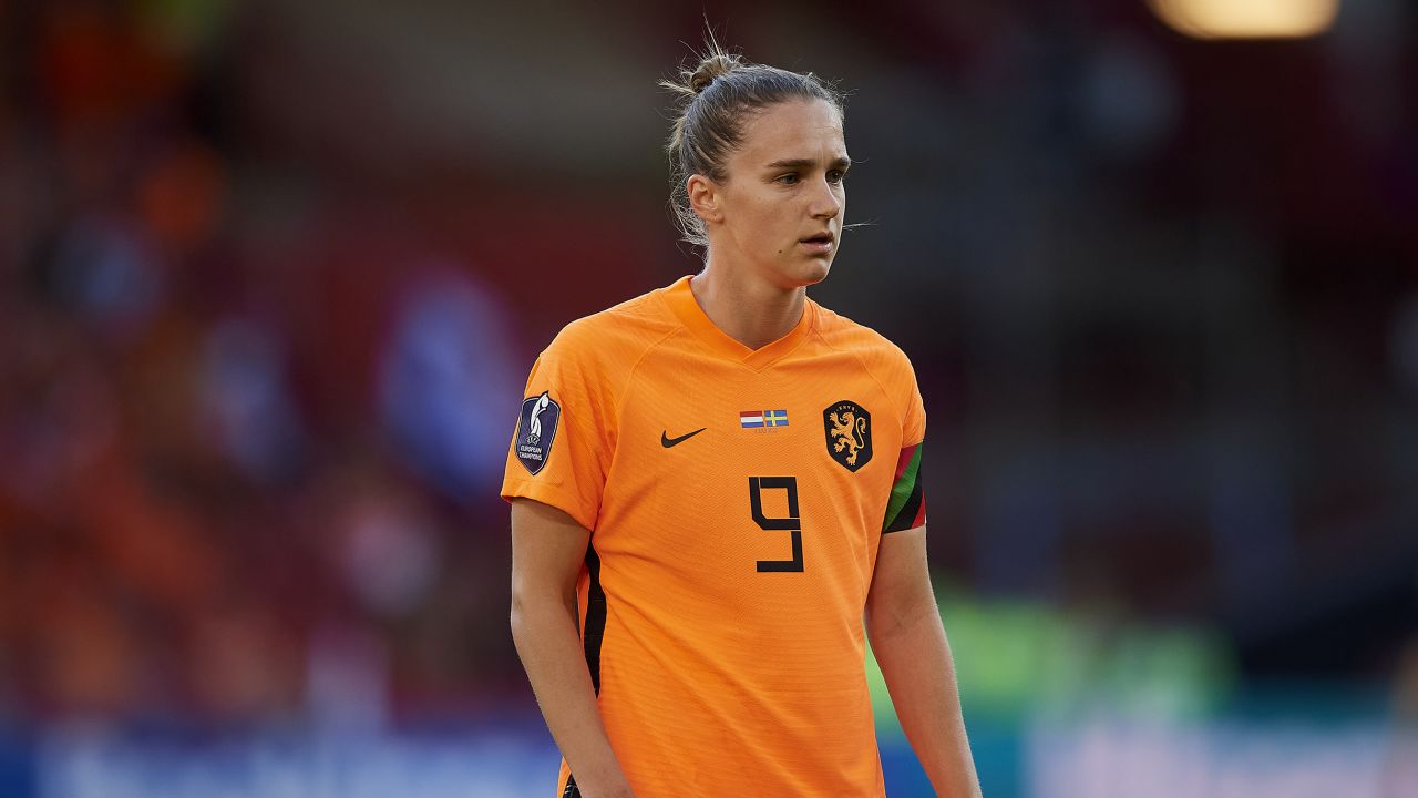 Anna Miedema (Arsenal FC) of Netherlands during the UEFA Women's Euro England 2022 group C match between Netherlands and Sweden at Bramall Lane on July 9, 2022 in Sheffield, United Kingdom. (Photo by Jose Breton/Pics Action/NurPhoto via Getty Images)