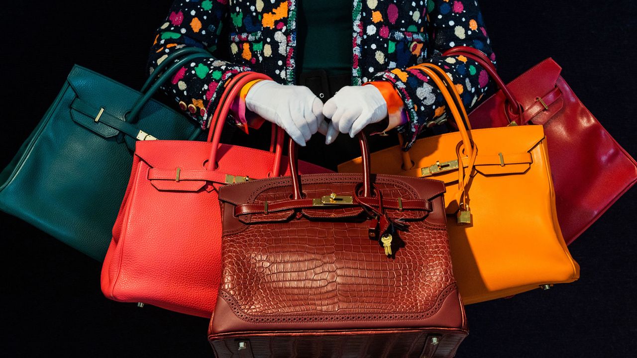 Mandatory Credit: Photo by Guy Bell/Shutterstock (10947489w)
A very rare Hermès Birkin (brown) from 2015 that was only produced in extremely limited numbers with other Hermes Beirkin handbags, Estimate £40,000 - 50,000 and a Multi-Colour Paint Splatter Cropped Jacket, Chanel, Spring 2015, est £ 500 - 800 - Preview of Bonhams' Designer Handbags and Fashion Sale in Knightsbridge.
Preview of Bonhams' Designer Handbags and Fashion Sale, Knightsbridge, London, UK - 09 Oct 2020