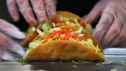 Tacos are made to order at the new Taco Bell Cantina in Brookline, MA on Dec. 4, 2020. 