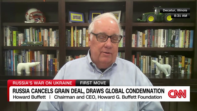 Philanthropist Howard Buffett joins CNN to talk about Russia canceling the grain deal. | CNN