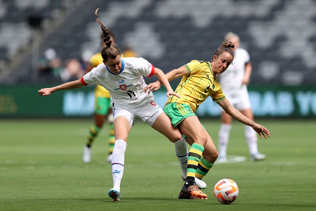 Havana Solaun (R) and Jamaica are appearing at their second ever Women's World Cup.