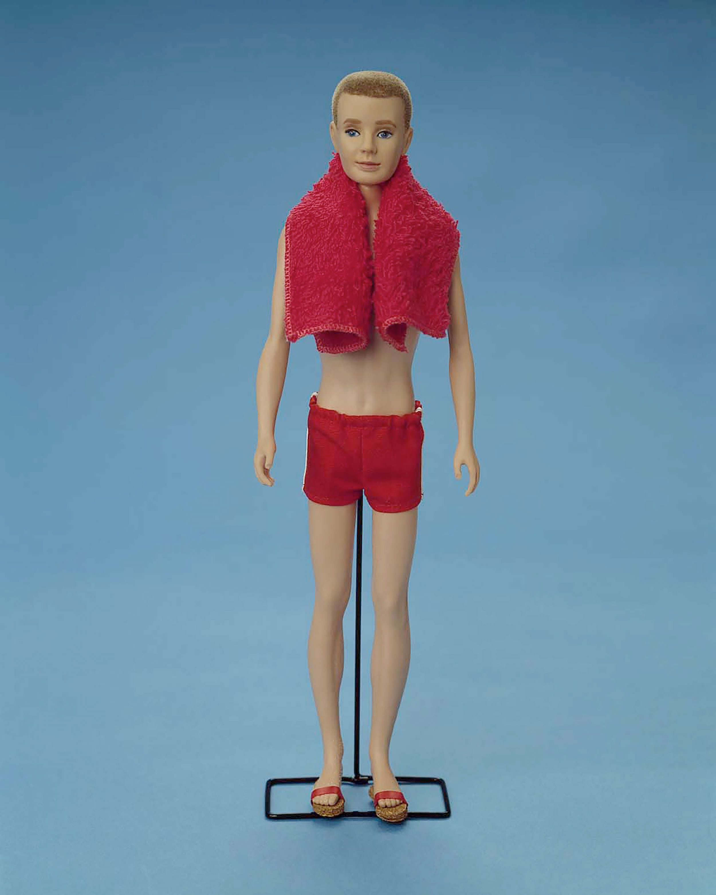 386688 07: (FILE PHOTO) A 1961 Original Ken doll wears a bathing suit and a towel in this studio portrait. On March 13, 2001, Mattel toy company celebrated the 40th anniversary of the Ken doll which was originally introduced March 13, 1961 at the American International Toy Fair. Originating with his crew cut look and evolving through the funky disco styles of the ''70s and ''80s, to the trendy styles of the ''90s, Ken has been a worldwide pop culture favorite for every era and for several generations. (Photo courtesy of Mattel/Newsmakers)