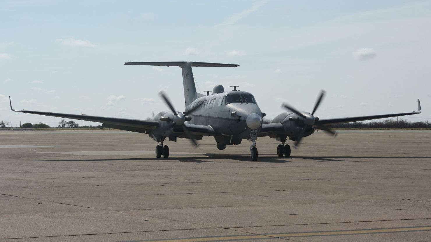 In this August 2022 File photo, a MC-12W assigned to the 137th Special Operations Wing, Oklahoma National Guard, taxis into a hangar at San Angelo Regional Airport-Mathis Field, Texas.
