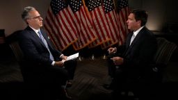 CNN's Jake Tapper interviews Florida Gov. Ron DeSantis on Tuesday, July 18, in South Carolina. 