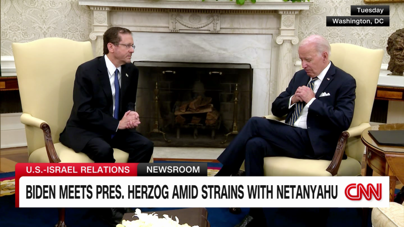 U.S. President Joe Biden meets his Israeli counterpart Isaac Herzog amid strains with Prime Minister Benjamin Netanyahu | CNN