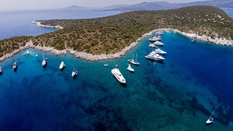 Turkey's coast is home to beautiful places to anchor, like Orak Island.