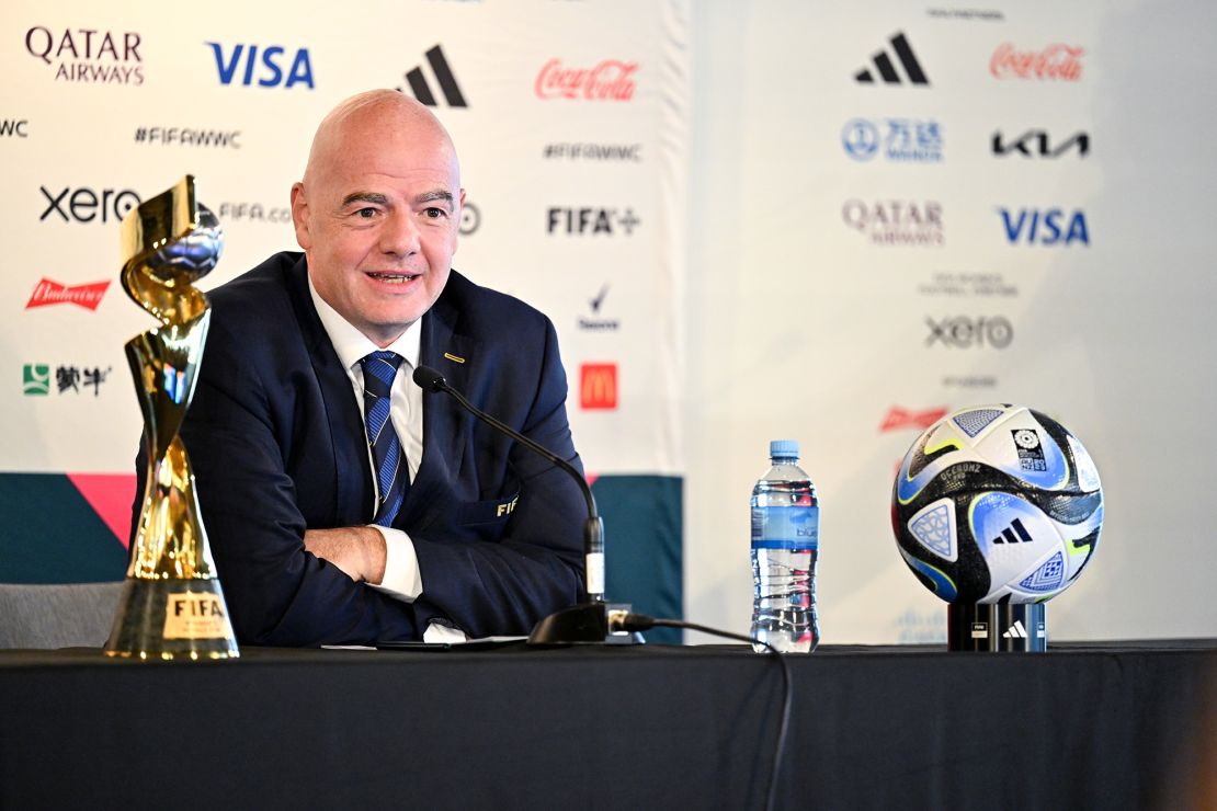 Infantino during the official opening press conference ahead of the 2023 Women's World Cup.