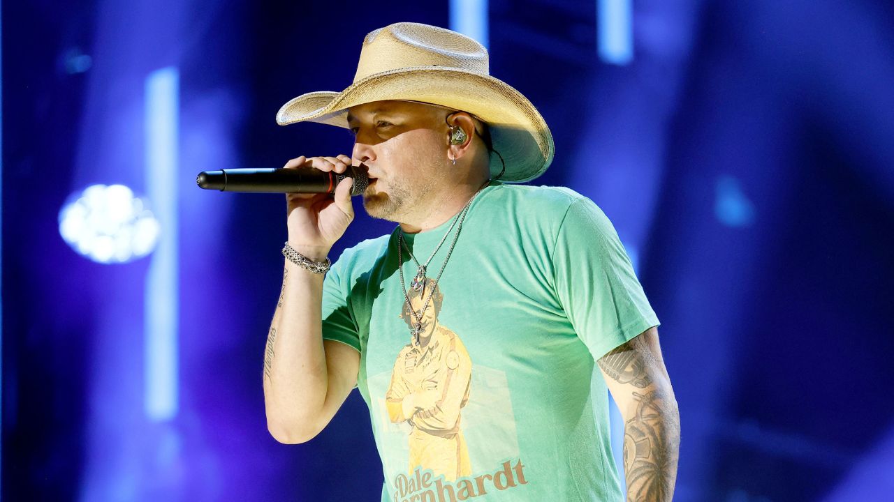 Jason Aldean performs on stage during day three of CMA Fest 2023 at Nissan Stadium on June 10, 2023 in Nashville, Tennessee. 