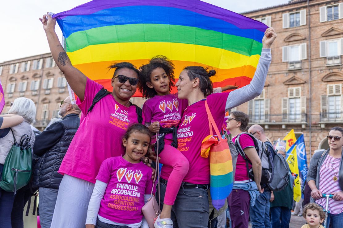 Another Rainbow Families protest in Torino in April.