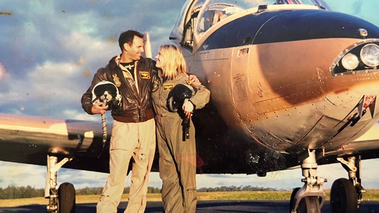 An undated image of former US fighter pilot Daniel Duggan with his wife Saffrine in Tasmania.