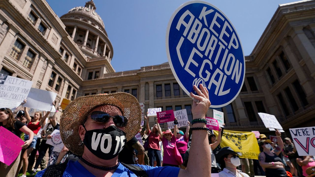 Abortion rights demonstrators attend a rally at the Texas Capitol in Austin, Texas, May 14, 2022. 