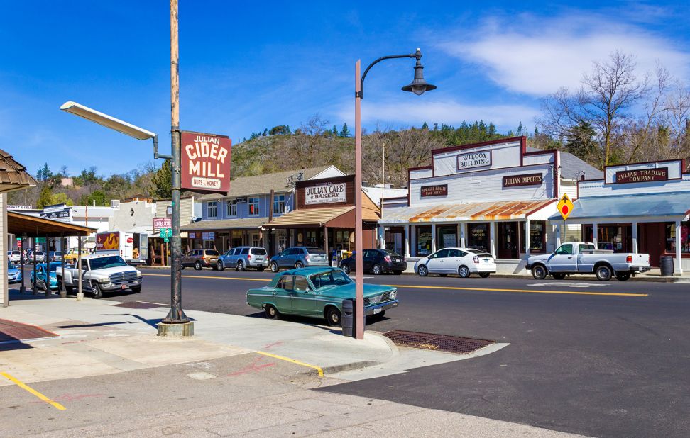 <strong>Julian, California: </strong>Gold fever in Julian petered out long ago, but a boomtown vibe endures along a Main Street flanked by historic structures.