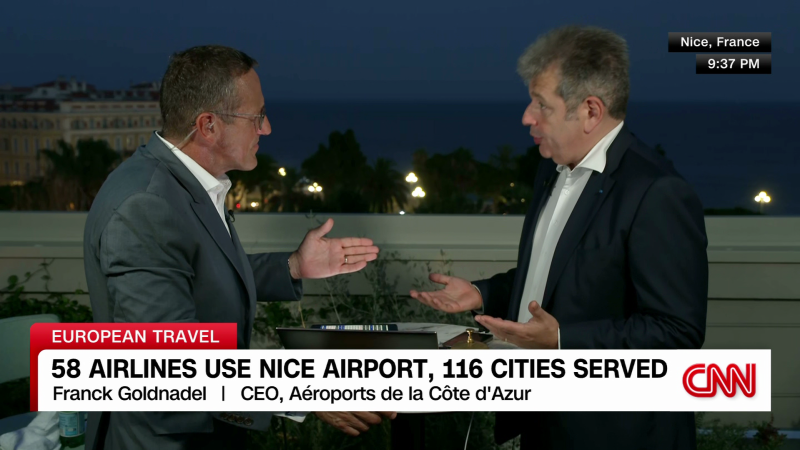 Richard Quest speajs to Aéroports de la Côte d’Azur CEO in French Riviera | CNN Business