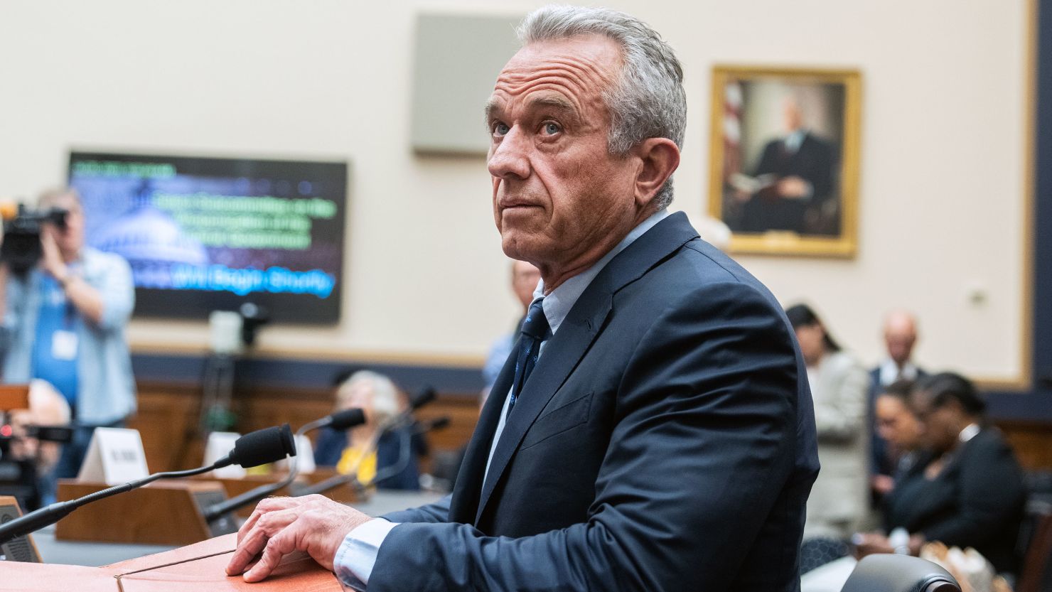 Robert F. Kennedy Jr., arrives to testify during the House Judiciary Select Subcommittee on the Weaponization of the Federal Government "Hearing on the Weaponization of the Federal Government," in Rayburn Building on Thursday, July 20, 2023.