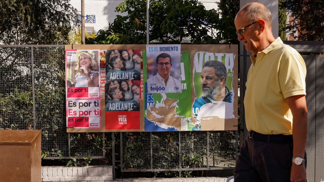 Election posters in Ronda on July 7.