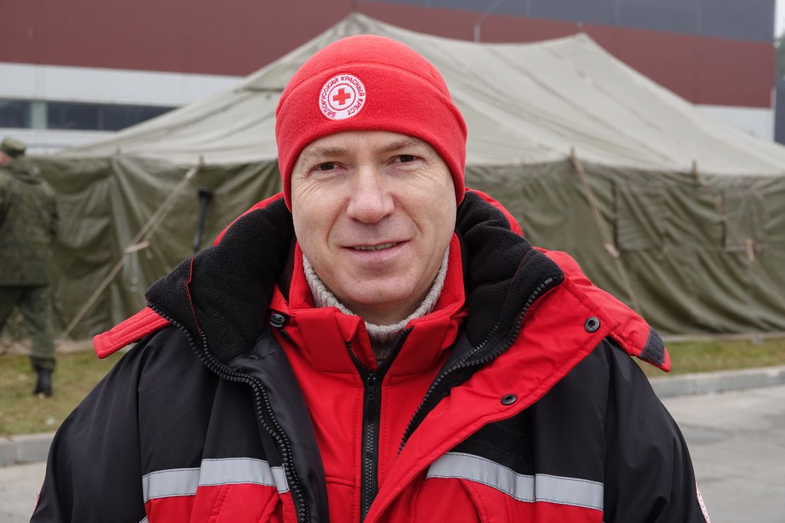 Dzmitry Shautsou, the Secretary General of the Belarusian Red Cross, pictured near the Polish border.