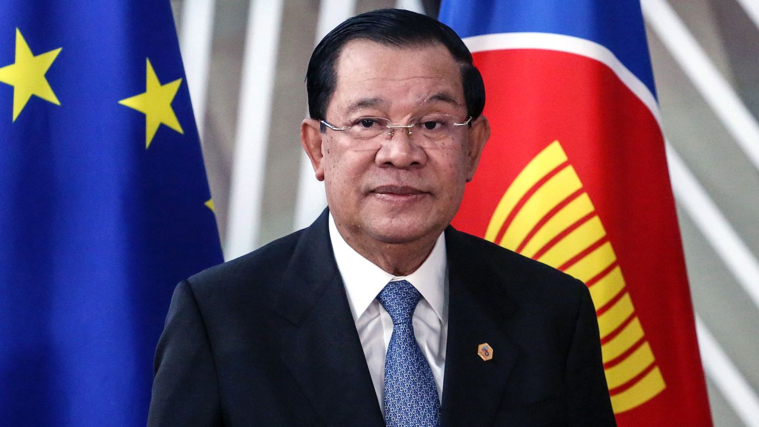 Hun Sen, Cambodia's prime minister, at the EU-ASEAN Commemorative summit in Brussels, Belgium, on Wednesday, Dec. 14, 2022. The European Union will propose a 10 billion ($10.6 billion) investment package to countries in Southeast Asia as the European bloc seeks to strengthen ties with the region to diversify supply chains and rally support against Russia. Photographer: Valeria Mongelli/Bloomberg via Getty Images