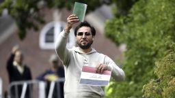 Salwan Momika burned a copy of the Quran outside the Iraqi embassy in Stockholm, Sweden, in June 2023.