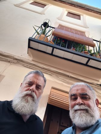 <strong>Life changes: </strong>Michael Leitz, left, and John Flores decided to buy a house in Spain after coming to the conclusion they wouldn't be able to afford a comfortable retirement in San Francisco. 