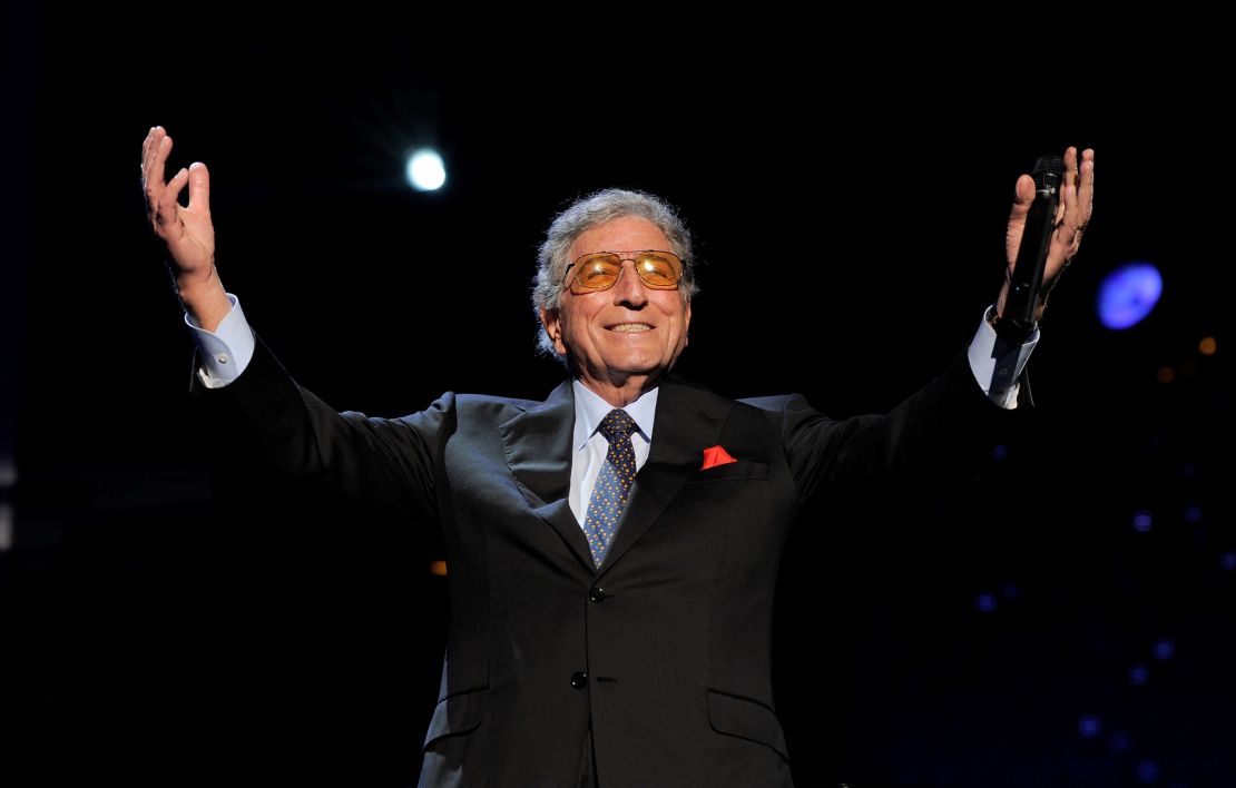 Tony Bennett performs onstage at the 2012 MusiCares Person of the Year Tribute to Paul McCartney held at the Los Angeles Convention Center on February 10, 2012 in Los Angeles. 