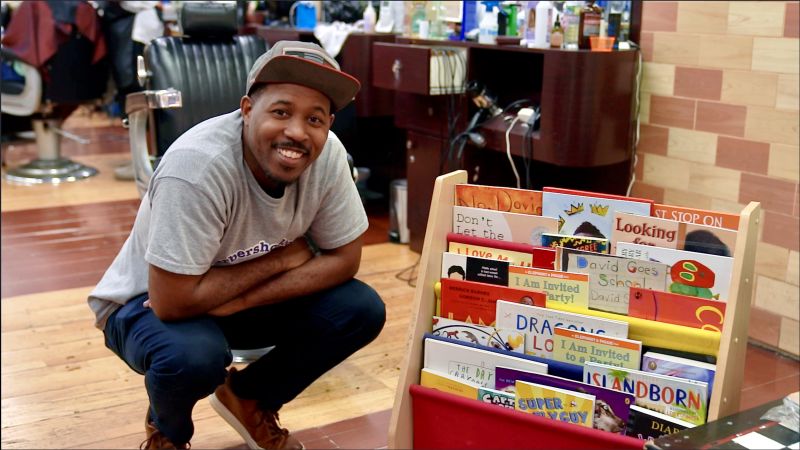 Fresh looks and new books: He's helping young boys hone their love of  reading every time they go to the barbershop