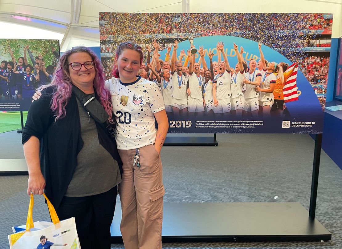 This year is the second World Cup for 14-year-old Elanor, pictured here with her mom. 