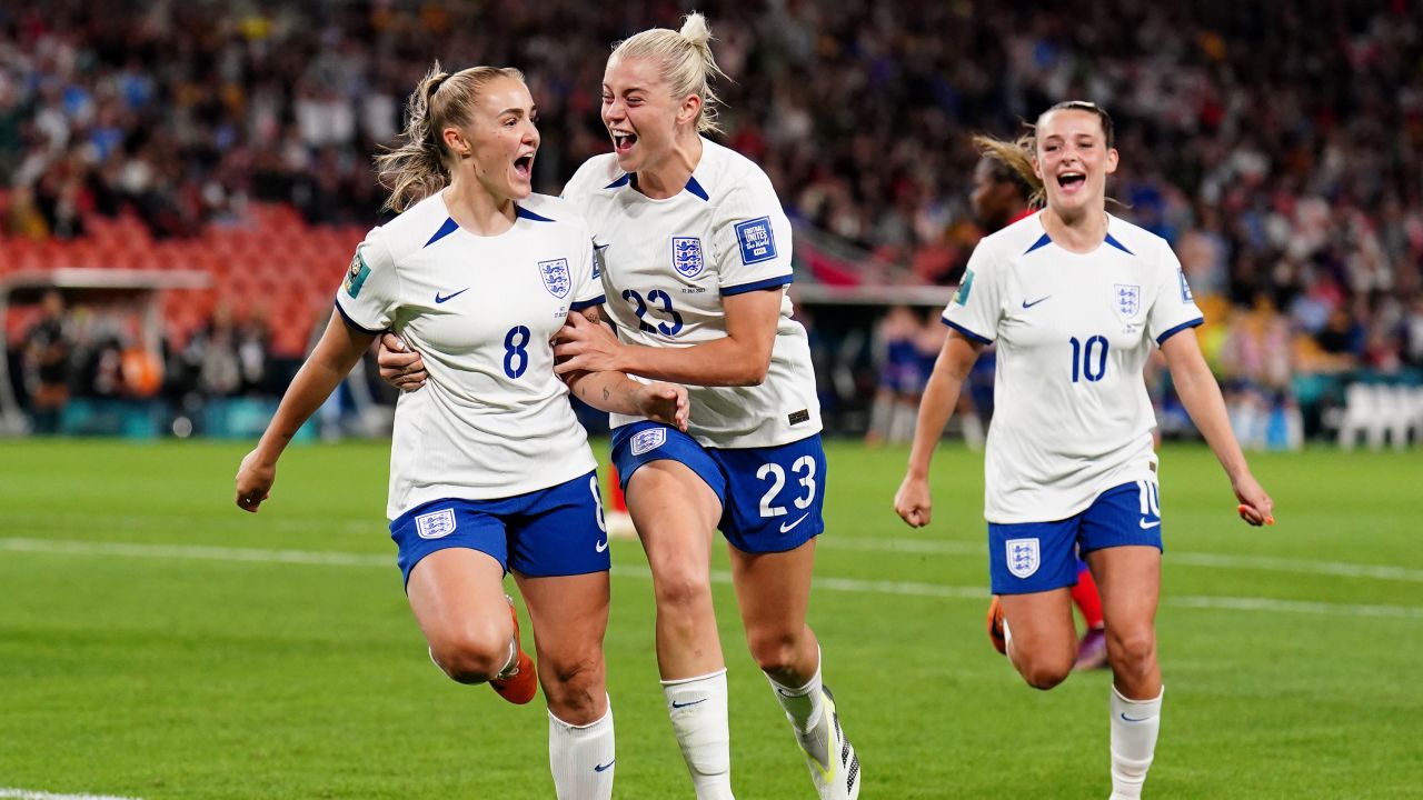 England's Georgia Stanway celebrates scoring against Haiti.