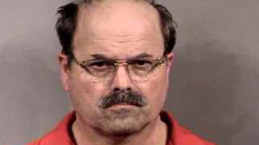 SEDGWICK COUNTY, KS - FEBRUARY 27:  In this handout image provided by the Sedgwick County Sheriff's office, BTK murder suspect Dennis Rader stands for a mug shot released February 27, 2005 in Sedgwick County, Kansas. Rader is the suspect whom police have arrested on suspicion of first-degree murder in connection with the 10 deaths now tied to the serial killer known as BTK.  (Photo by Sedgwick County Sheriff's Office via Getty Images)
