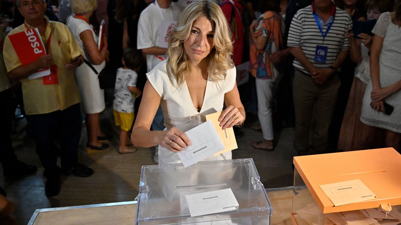 Sumer's leader, and Spain's Deputy Prime Minister, Yolanda Diaz, voted in Madrid. 