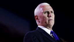 ARLINGTON, VIRGINIA - JULY 17: Republican presidential candidate, former Vice President Mike Pence delivers remarks at the Christians United for Israel (CUFI) summit on July 17, 2023 in Arlington, Virginia. GOP presidential hopefuls for 2024 are making their cases before the pro-Israeli group. (Photo by Anna Moneymaker/Getty Images)