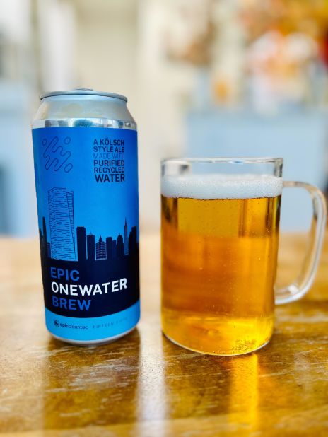 Epic OneWater Brew is made with recycled wastewater from Fifteen Fifty, a 40-story luxury apartment building in San Francisco. It was produced by Epic Cleantec, a company that produces water recycling systems for buildings. 