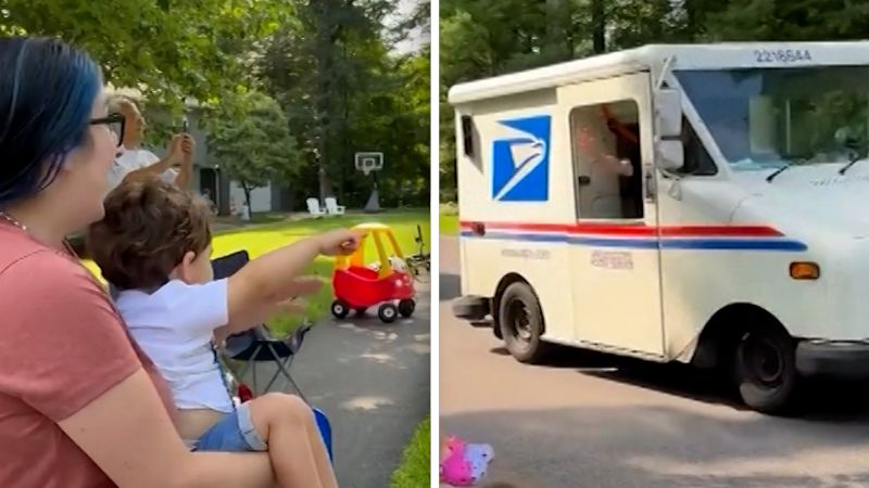 Video: Postal workers give mail-obsessed 2-year-old his dream birthday | CNN