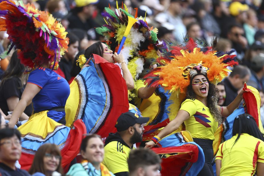 Colombia fans show their support in Sydney.