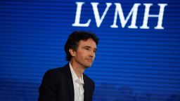 CEO of LVMH Holding Company, Antoine Arnault attends a meeting after LVMH was named as final premium sponsor of 2024 Paris Olympics, in Paris on July 24, 2023.