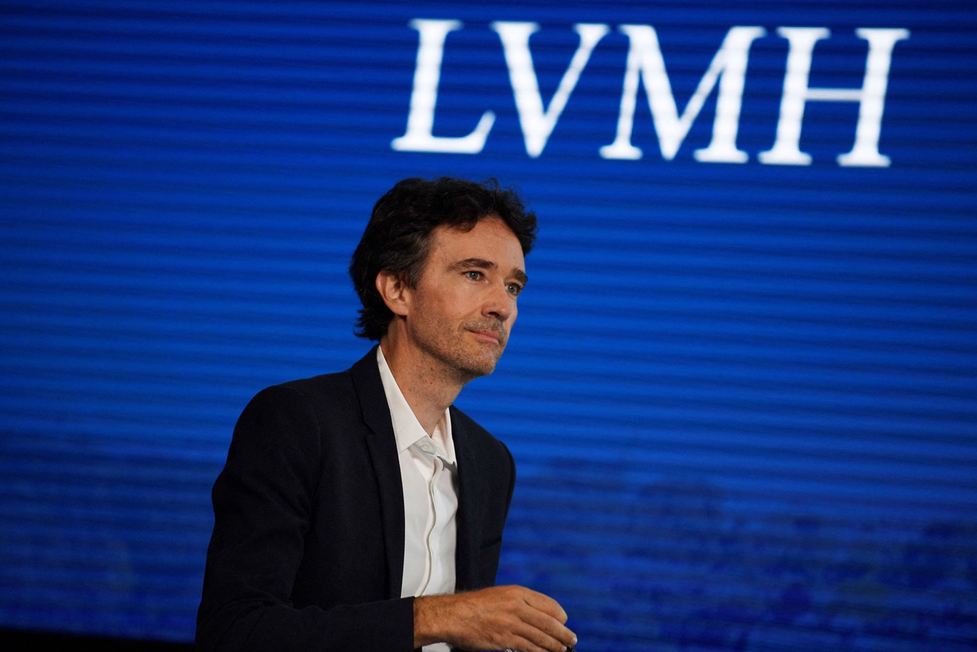 CEO of LVMH Holding Company, Antoine Arnault attends a meeting after LVMH was named as final premium sponsor of 2024 Paris Olympics, in Paris on July 24, 2023.
