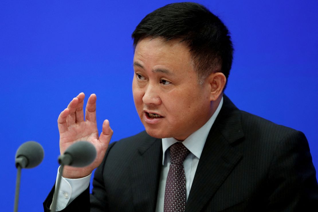 FILE PHOTO: People's Bank of China (PBOC) Vice Governor Pan Gongsheng speaks at a news conference in Beijing, China March 3, 2023. REUTERS/Florence Lo/File Photo
