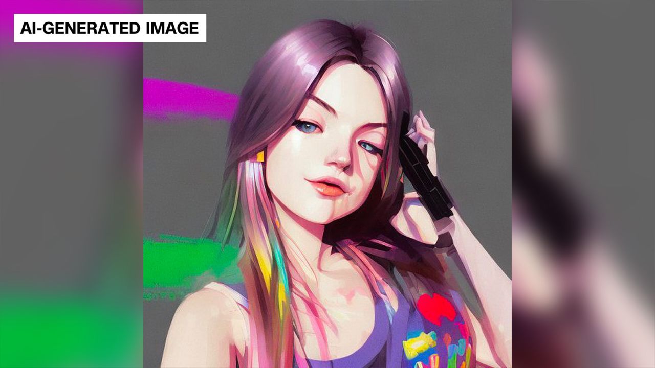 CNN's Zoe Sottile generated this image by submitting selfies to Lensa's "Magic Avatars" function.