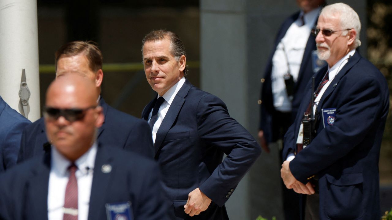 Hunter Biden departs federal court after a plea hearing on two misdemeanor charges of willfully failing to pay income taxes in Wilmington, Delaware, on July 26.