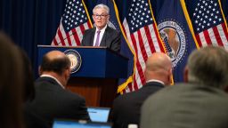 Federal Reserve Board Chairman Jerome Powell speaks during a news conference following a Federal Open Market Committee meeting, at the Federal Reserve in Washington, DC, on July 26, 2023. The US Federal Reserve raised its benchmark lending rate on July 26, 2023, to its highest level since 2001 to tackle above-target inflation, and signaled the possibility of further increases ahead. The quarter percentage-point rise lifts the Fed's key lending rate to a range between 5.25 percent and 5.5 percent, the US central bank said in a statement, adding that it will "continue to assess additional information and its implications for monetary policy."