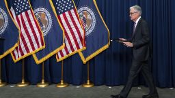 Federal Reserve Chair Jerome Powell arrives for a news conference at the William McChesney Martin Jr. Federal Reserve Board Building following a Federal Open Market Committee meeting on Wednesday, July 26, 2023 in, Washington. 
