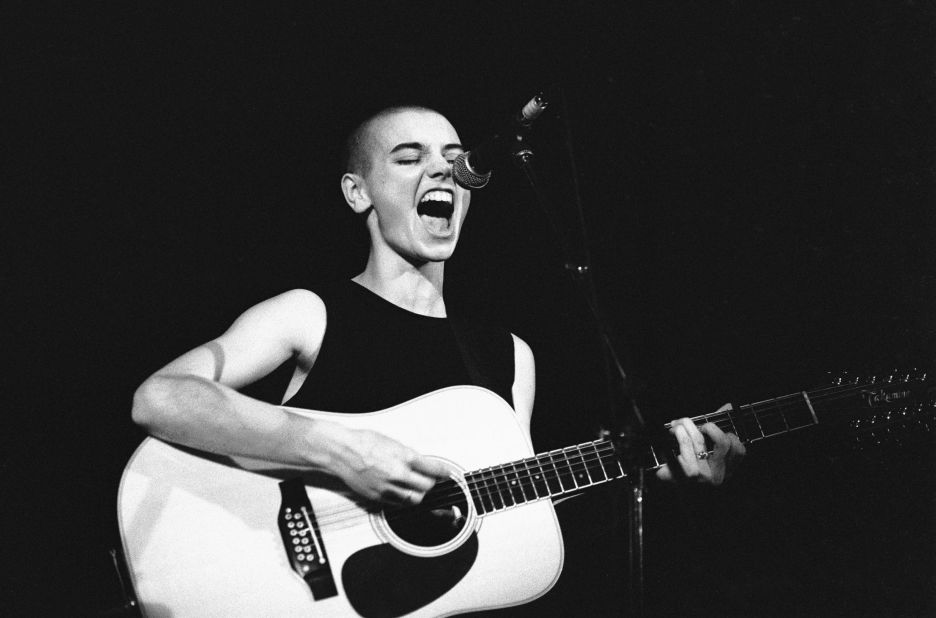 Sinéad O'Connor performs in Utrecht, Netherlands, in 1988.