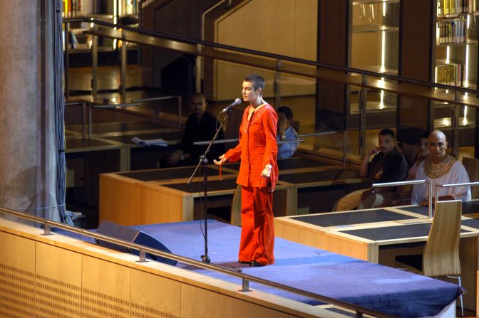 O'Connor performs at the inauguration ceremony of the Library of Alexandria in Alexandria, Egypt, in 2002.
