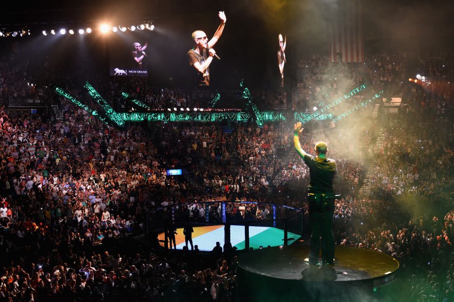O'Connor sings at a UFC event in Las Vegas in 2015. She performed the walkout song for Irish star Conor McGregor.