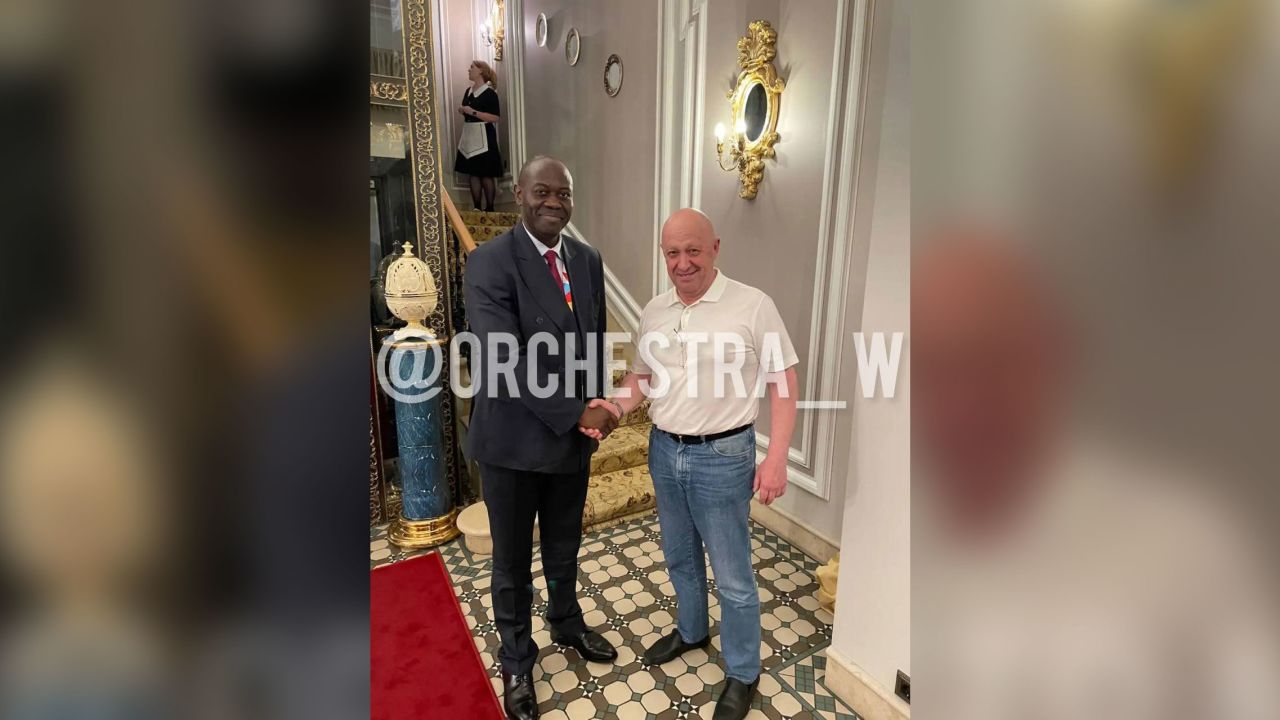 Wagner founder and financier Yevgeny Prigozhin has been spotted in St Petersburg meeting with an African dignitary on the sidelines of the Russia Africa summit on Thursday, according to accounts associated with the mercenary group