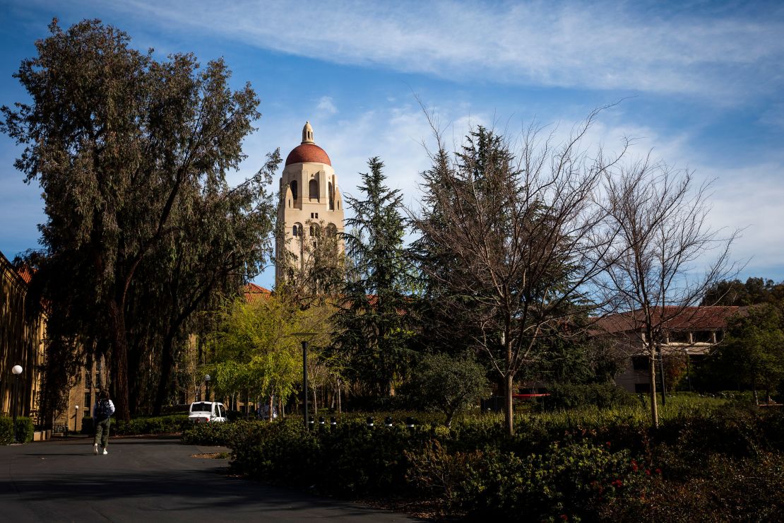 STANFORD, CA - MARCH 09: Hoover Tower looms during a quiet morning at Stanford University on March 9, 2020 in Stanford, California. Stanford University announced that classes will be held online for the remainder of the winter quarter after a staff member working in a clinic tested positive for the Coronavirus. (Photo by Philip Pacheco/Getty Images)