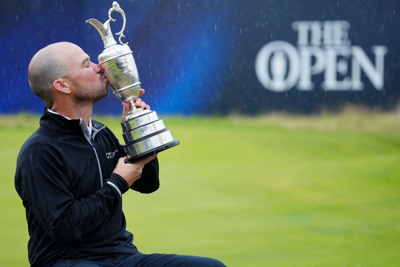 Golfer Brian Harman kisses the Claret Jug after <a href="https://www.cnn.com/2023/07/23/golf/brian-harman-open-championship-2023-winner-spt-intl/index.html" target="_blank">winning the Open Championship</a> on Sunday, July 23. The American won the first major of his career in dominating fashion, finishing six shots ahead of the field.