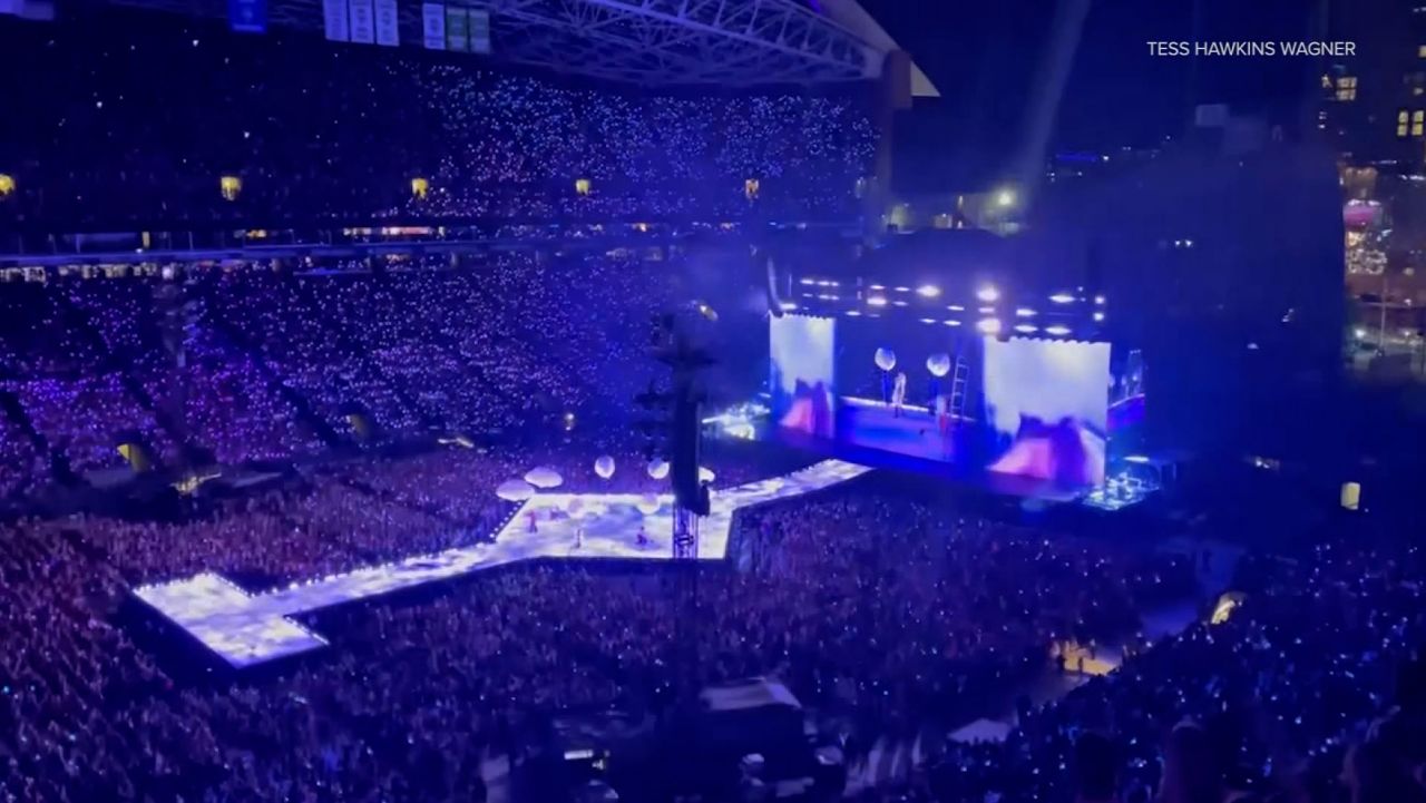 Taylor Swift performs at Lumen Field in Seattle.