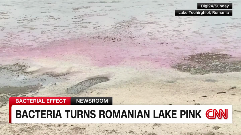 Bacteria turns a Romanian lake pink | CNN