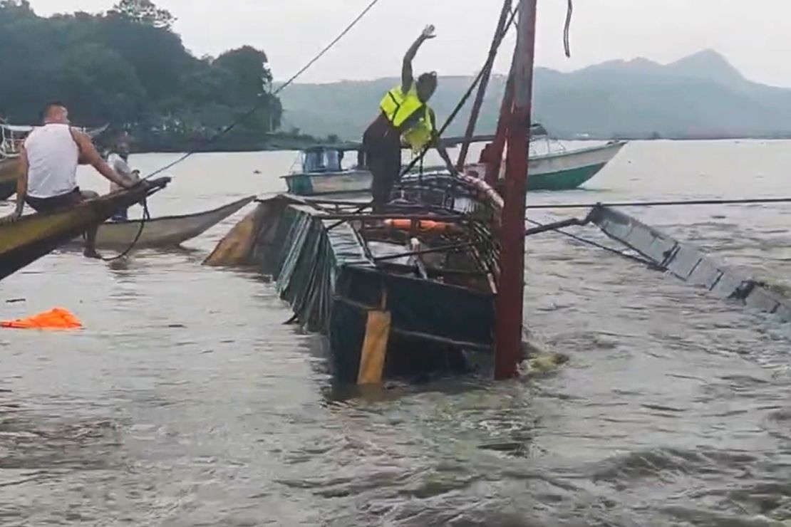 The Philippine Coast Guard launched rescue operations after a wooden boat sank on July 27.